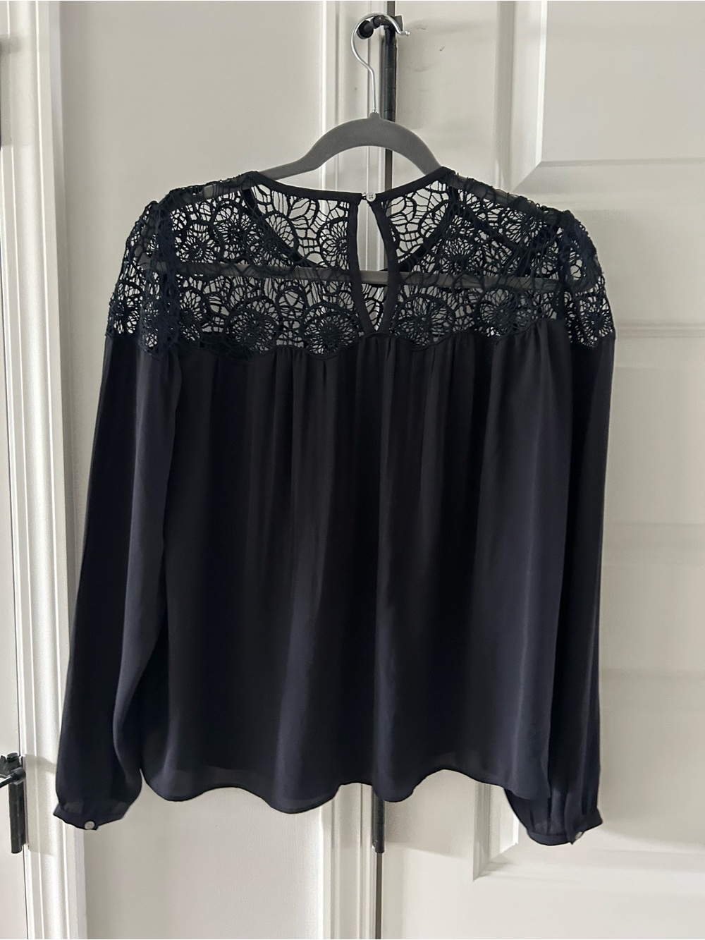 Women's Black Lace Long-Sleeve Blouse Whimsigoth Renfair Dark Romance
